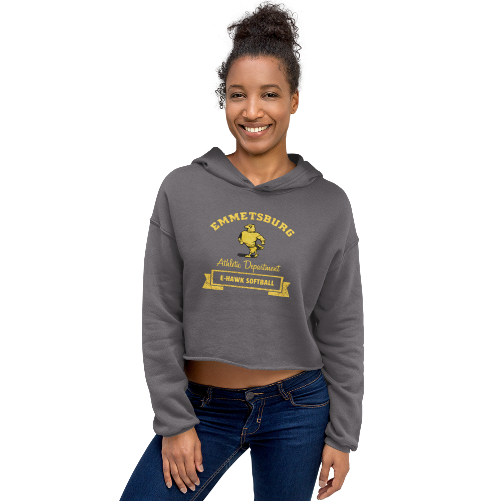 Vintage E-Hawk Softball Crop Hoodie